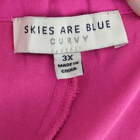 Women's SKIES ARE BLUE Pink Casual Shorts w Zipper; Size 3X - Picture 3 of 5